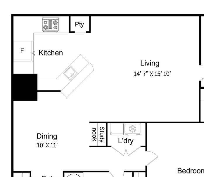 The Montreal 1 bedroom Floorplan